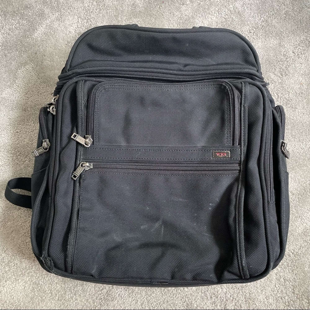 TUMI Unisex Black Ballistic Nylon Alpha Generation 4 Backpack Laptop Bag 26086D4